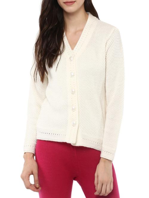 white woollen cardigan - 14324055 - Very Small Image - 1