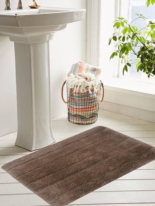 classic bath mat 100% cotton with anti skid - 14325075 - Very Small Image - 1