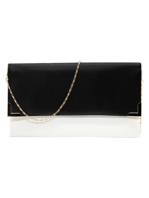 black leatherette  regular clutch - 14327553 - Very Small Image - 1