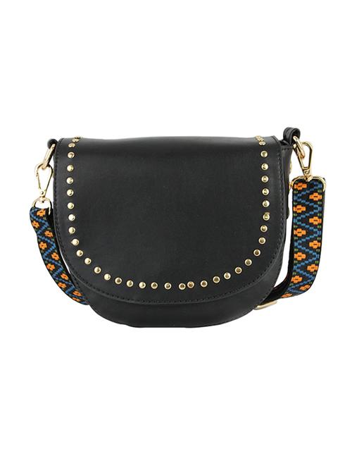 black leatherette  regular sling bag - 14327556 - Very Small Image - 1