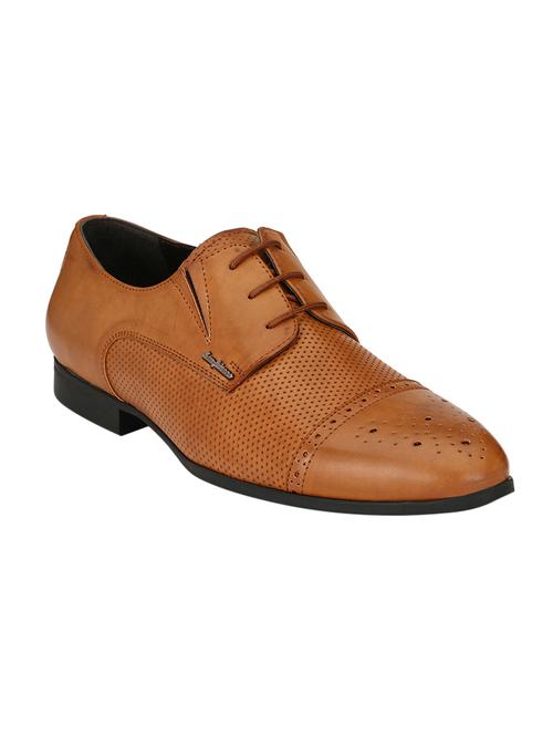 Tan Leather Formal Lace-up Derby - 14327879 - Very Small Image - 1