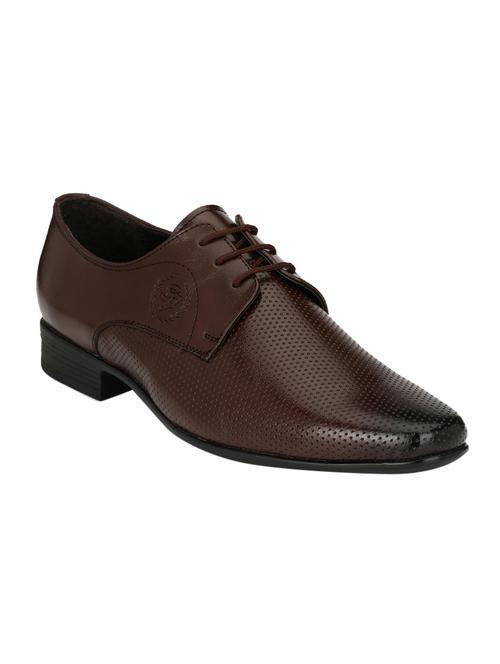 brown leather formal lace-up derby - 14327906 - Very Small Image - 1