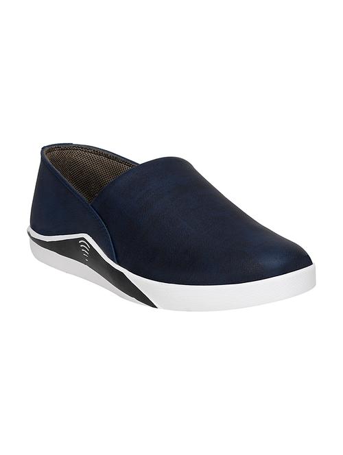 navy leatherette casual slipon - 14327938 - Very Small Image - 1