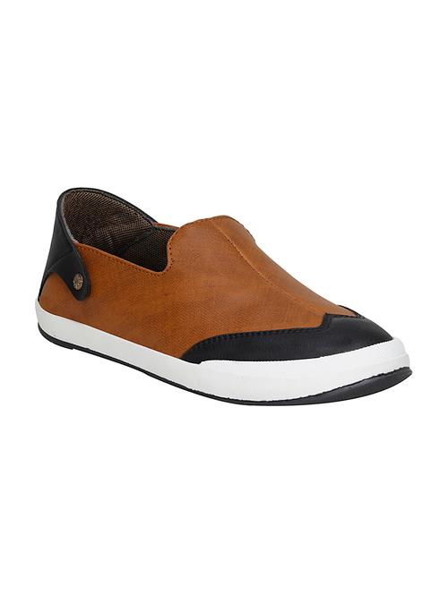 tan leatherette casual slipon - 14327941 - Very Small Image - 1