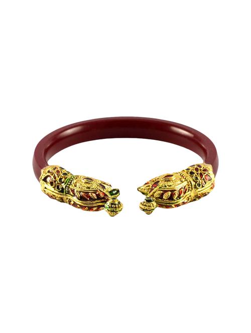 red gold platted acrylic-brass bangle - 14327976 - Very Small Image - 1