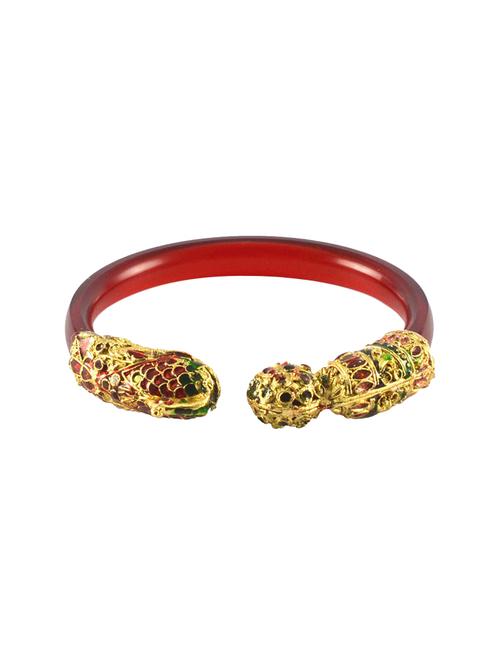 red gold platted acrylic-brass bangle - 14327992 - Very Small Image - 1