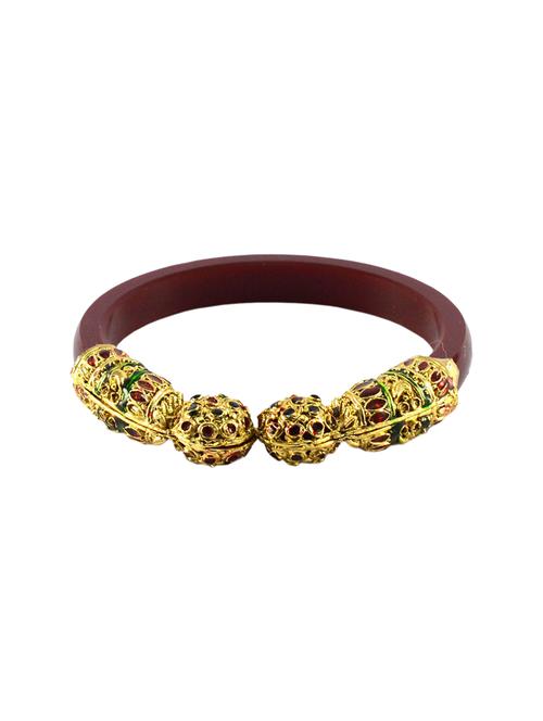 maroon gold platted acrylic-brass bangle - 14328006 - Very Small Image - 1