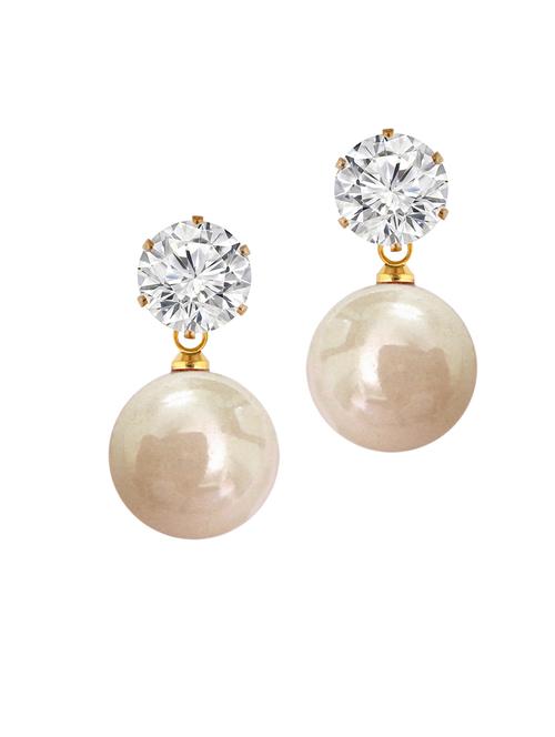 beige pearl earrings - 14328439 - Very Small Image - 1