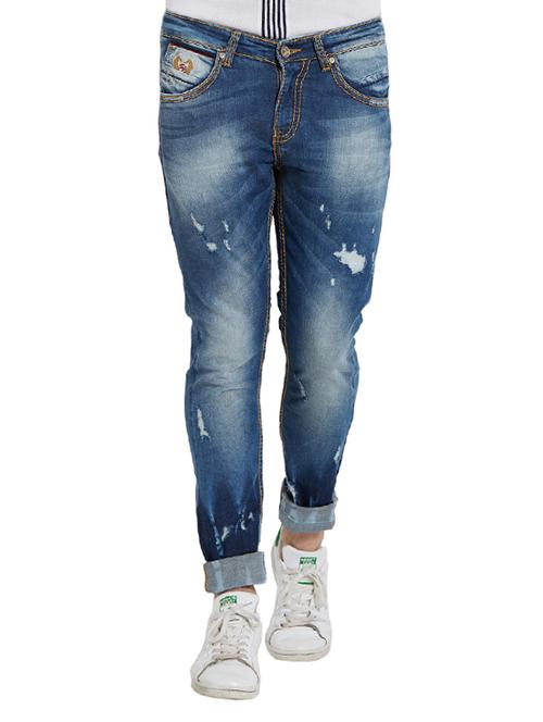 blue heavy washed ripped denim jeans - 14332007 - Very Small Image - 1