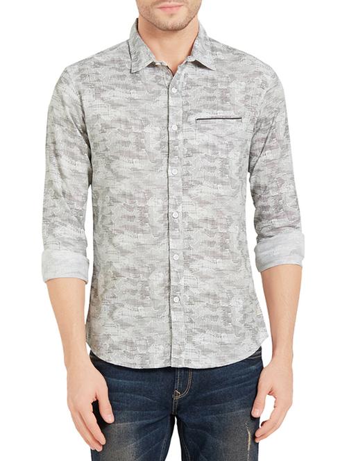grey cotton casual shirt - 14332093 - Very Small Image - 1