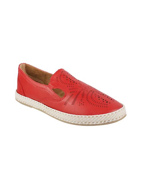 red leatherette slip on loafers - 14332730 - Very Small Image - 1