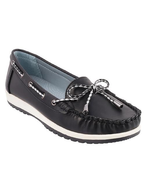 black leatherette slip on loafers - 14332775 - Very Small Image - 1