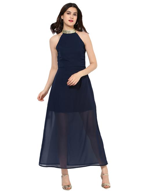 overlay mesh embellished dress - 14334121 - Very Small Image - 1