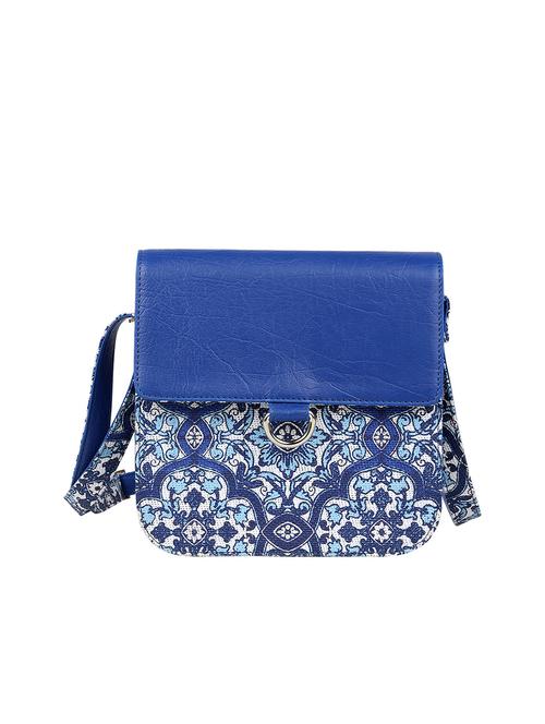 blue leatherette regular sling bag - 14335137 - Very Small Image - 1
