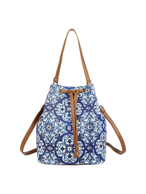 blue leatherette regular sling bag - 14335140 - Very Small Image - 1