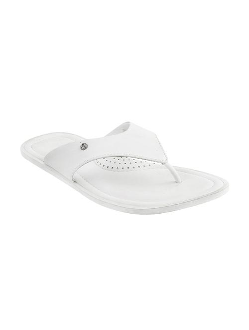 white leatherette toe separator slipper - 14337872 - Very Small Image - 1