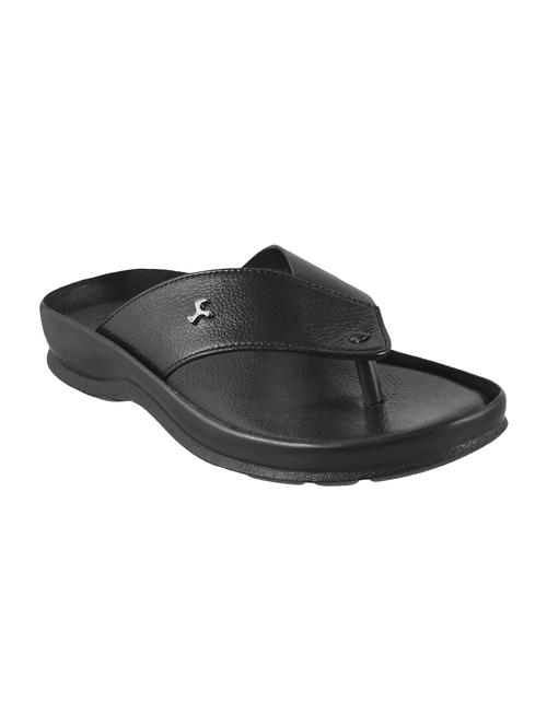 black leatherette toe separator slipper - 14337886 - Very Small Image - 1