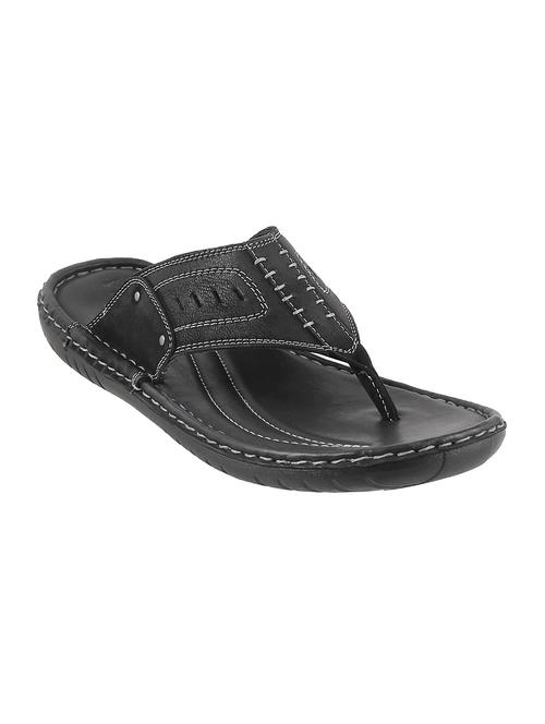 black leather toe separator slipper - 14337897 - Very Small Image - 1