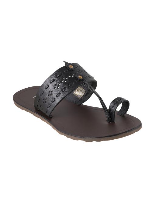 black leather slip on slipper - 14337911 - Very Small Image - 1