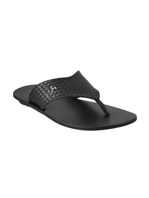 black leather toe separator slipper - 14337919 - Very Small Image - 1