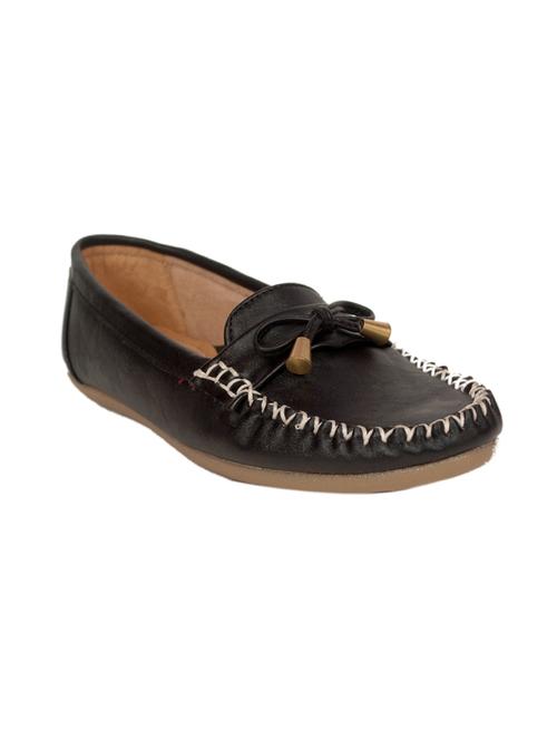 black faux leather slip on loafers - 14339264 - Very Small Image - 1