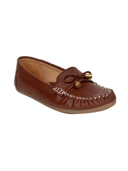 brown faux leather slip on loafers - 14339265 - Very Small Image - 1