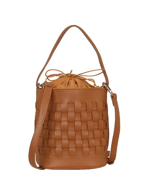brown leatherette  regular sling bag - 14339473 - Very Small Image - 1