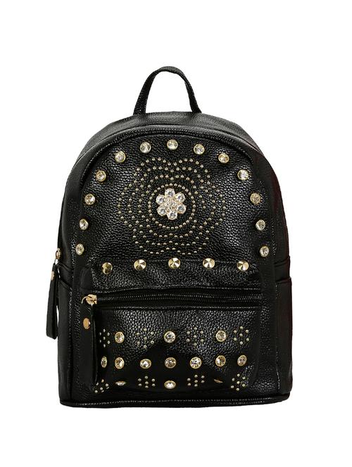 black leatherette  fashion backpack - 14339864 - Very Small Image - 1
