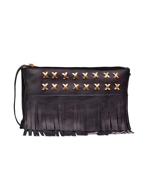 black leatherette  regular sling bag - 14340365 - Very Small Image - 1