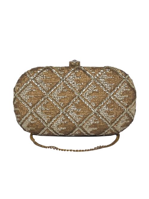 gold canvas box clutch - 14340482 - Very Small Image - 1
