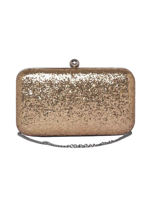 gold leatherette box clutch - 14340489 - Very Small Image - 1
