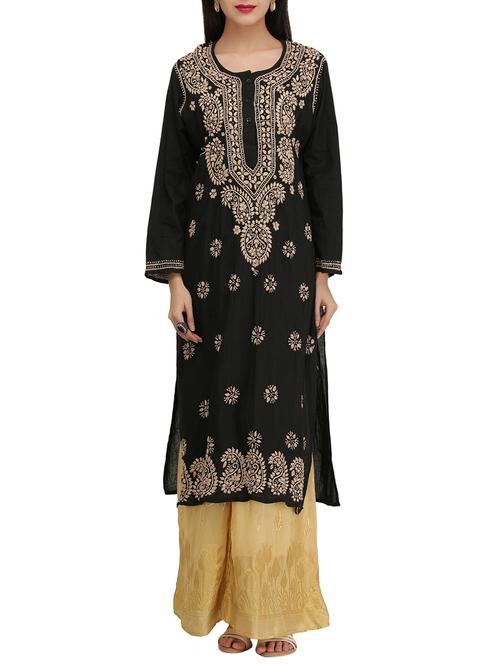ada black cotton straight kurta - 14341173 - Very Small Image - 1