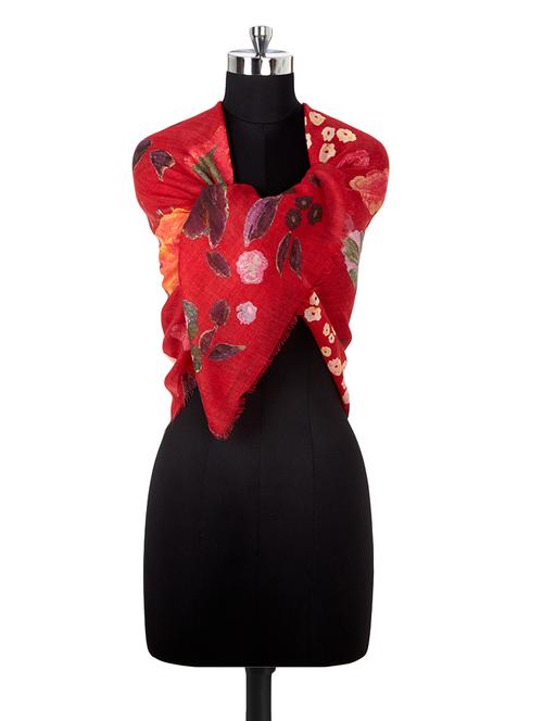 red woolen stole - 14341462 - Very Small Image - 1