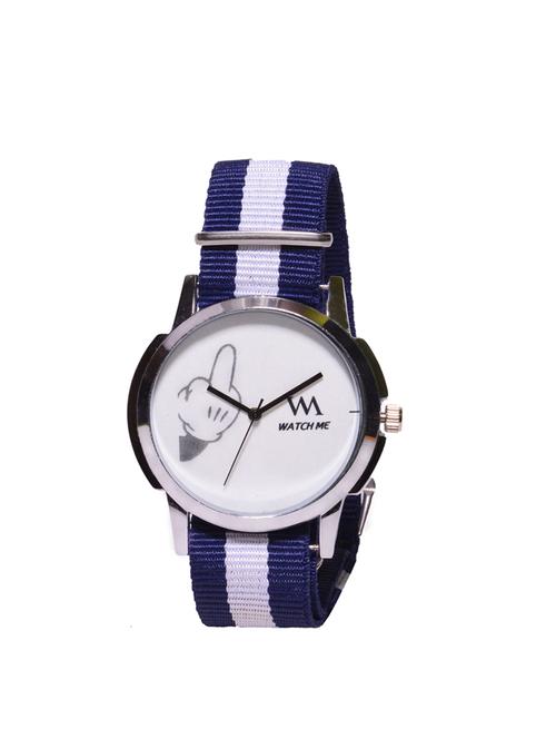 watch me round dial nylon strap analog watch - 14342024 - Very Small Image - 1