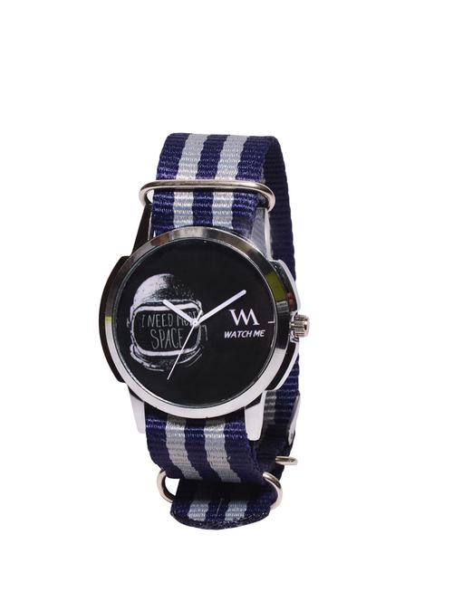 watch me round dial nylon strap analog watch - 14342038 - Very Small Image - 1