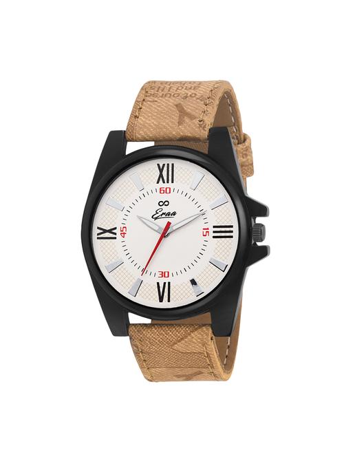 eraa men white & brown analog wrist watch - nd161 - 14342385 - Very Small Image - 1