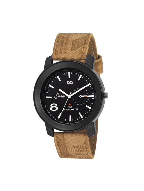 eraa men heavy brown & black chrono pattern analog wrist watch - 14342424 - Very Small Image - 1