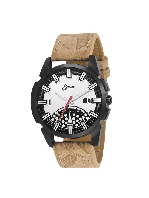 eraa men eye-catching brown strap analog wrist watch - 14342435 - Very Small Image - 1
