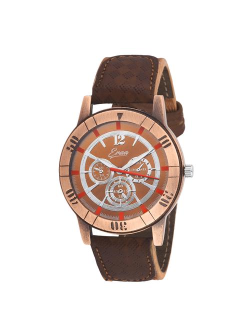 eraa men brown chrono pattern analog wrist watch - 14342443 - Very Small Image - 1