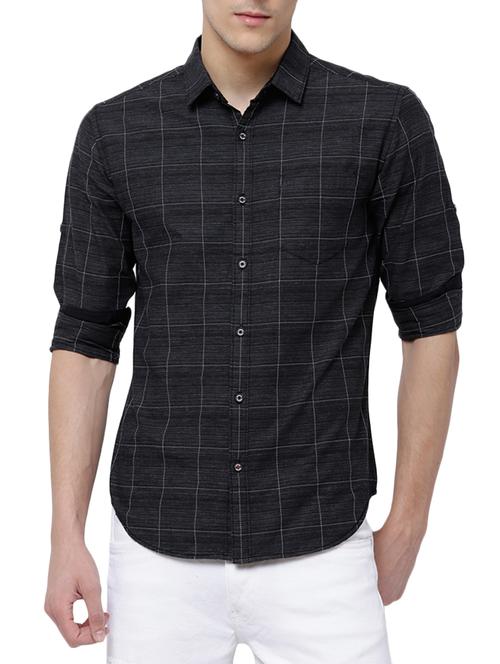 black cotton casual shirt - 14342666 - Very Small Image - 1
