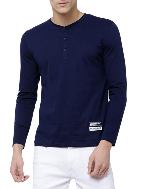 navy blue cotton t-shirt - 14342675 - Very Small Image - 1