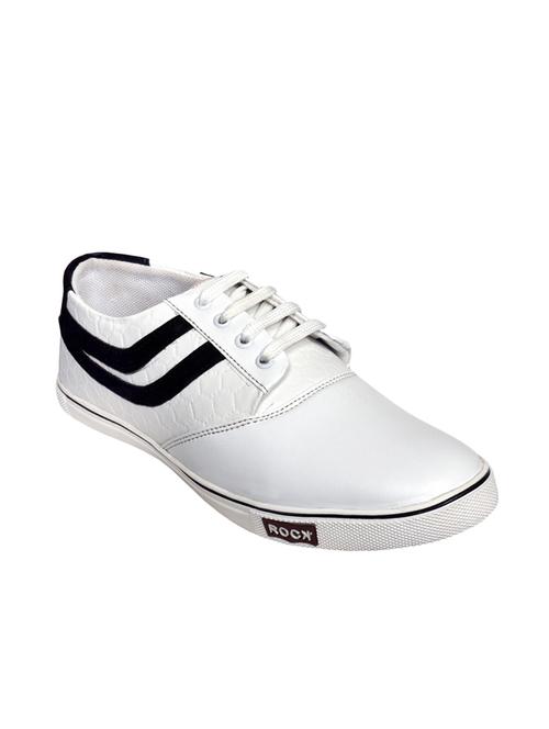 white leatherette lace up sneaker - 14343759 - Very Small Image - 1