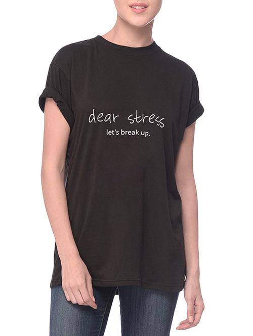 black printed cotton regular tee - 14343896 - Very Small Image - 1