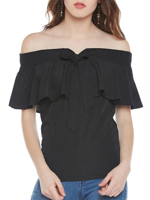 solid black casual top - 14344361 - Very Small Image - 1