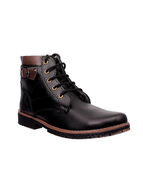 black leatherette high ankle boot - 14344879 - Very Small Image - 1