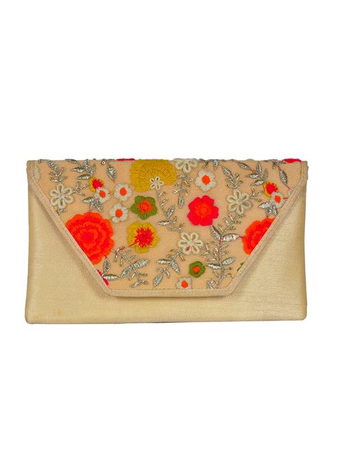 gold polyester ethnic clutch - 14347602 - Very Small Image - 1