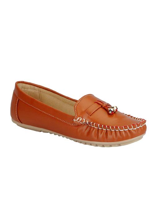 tan faux leather slip on loafers - 14348582 - Very Small Image - 1