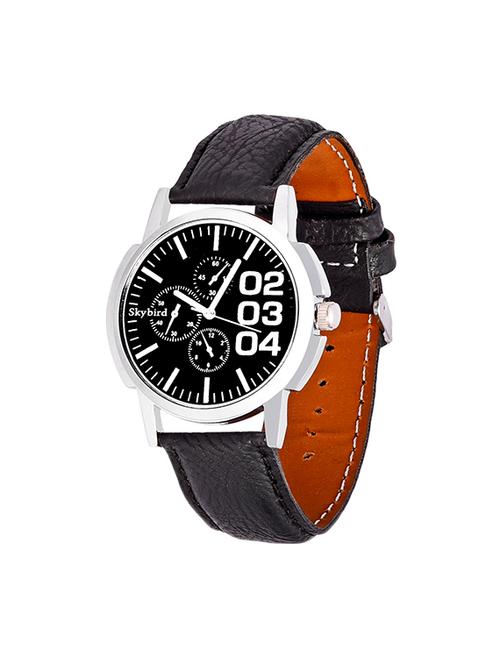 x5 fusion royal black leather analog man watch - 14348629 - Very Small Image - 1