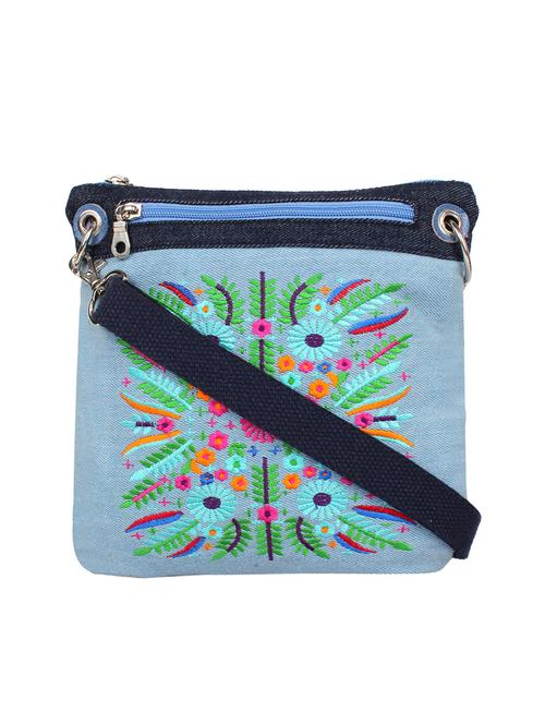 blue cotton sling bag - 14349322 - Very Small Image - 1