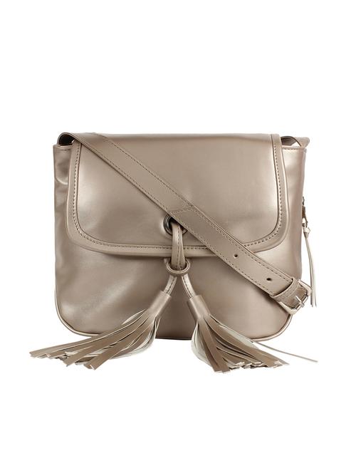 gold leatherette  regular sling bag - 14349326 - Very Small Image - 1